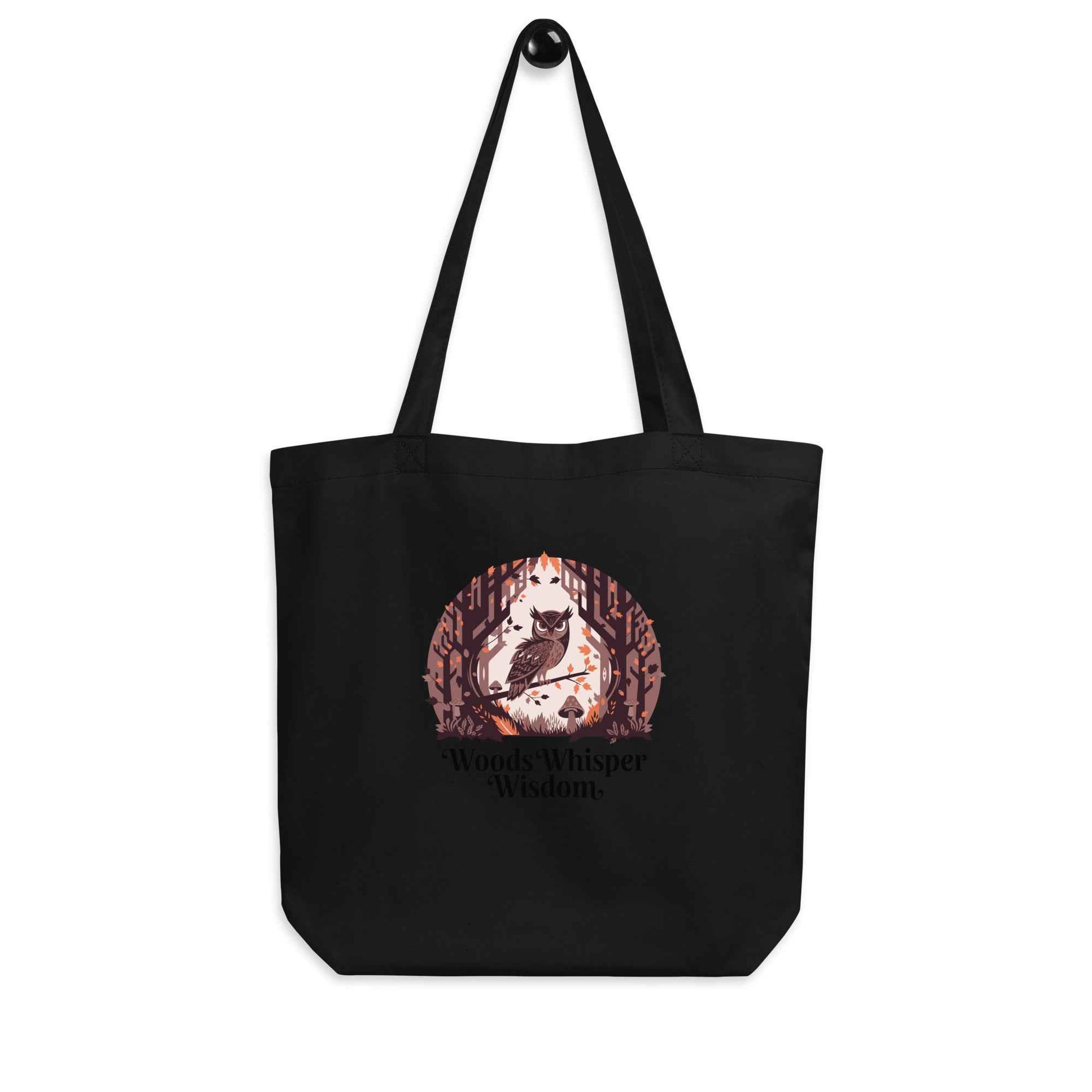Eco Tote Bag: Owl Themed Sustainable, Stylish, and Ready for Any Adventure Black Dudeily