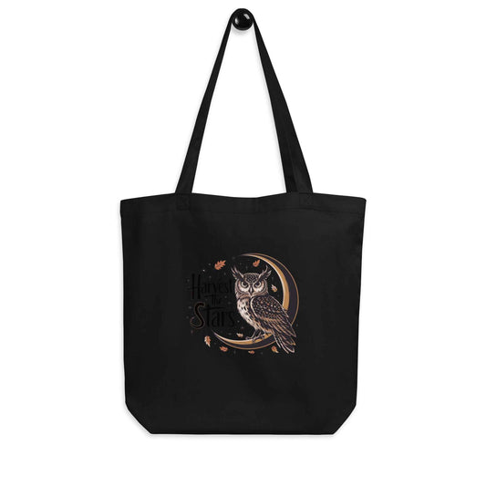 Eco Tote Bag: Owl Themed Sustainable, Stylish, and Ready for Every Day Black Dudeily