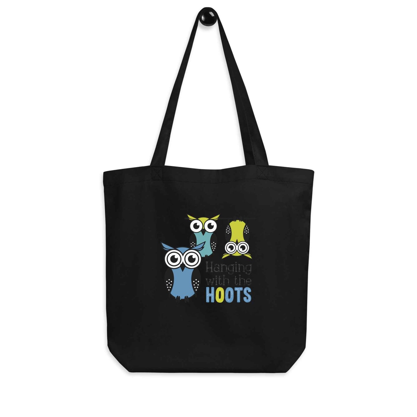Eco Tote Bag: Owl Themed Sustainable, Stylish, and Ready for Every Day Black Dudeily