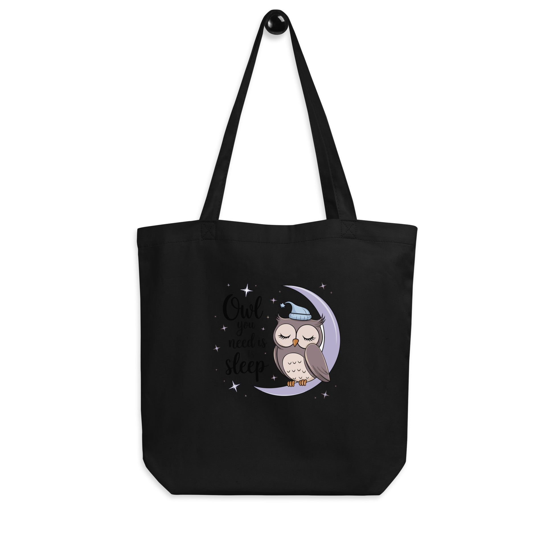 Eco Tote Bag: Owl Themed Sustainable, Stylish, and Ready for Any Adventure Black Dudeily