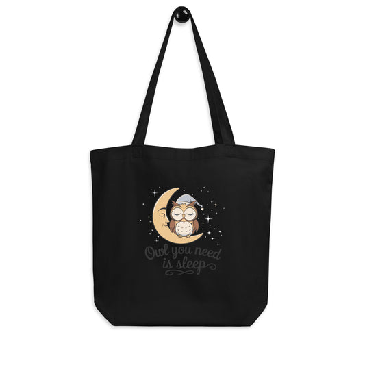 Eco Tote Bag: Owl Themed Sustainable, Stylish, and Ready for Any Adventure Black Dudeily