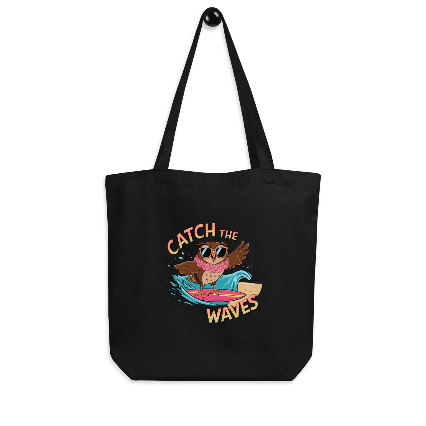 Eco Tote Bag: Owl Themed Sustainable, Versatile, and Stylish for Every Day Black Dudeily