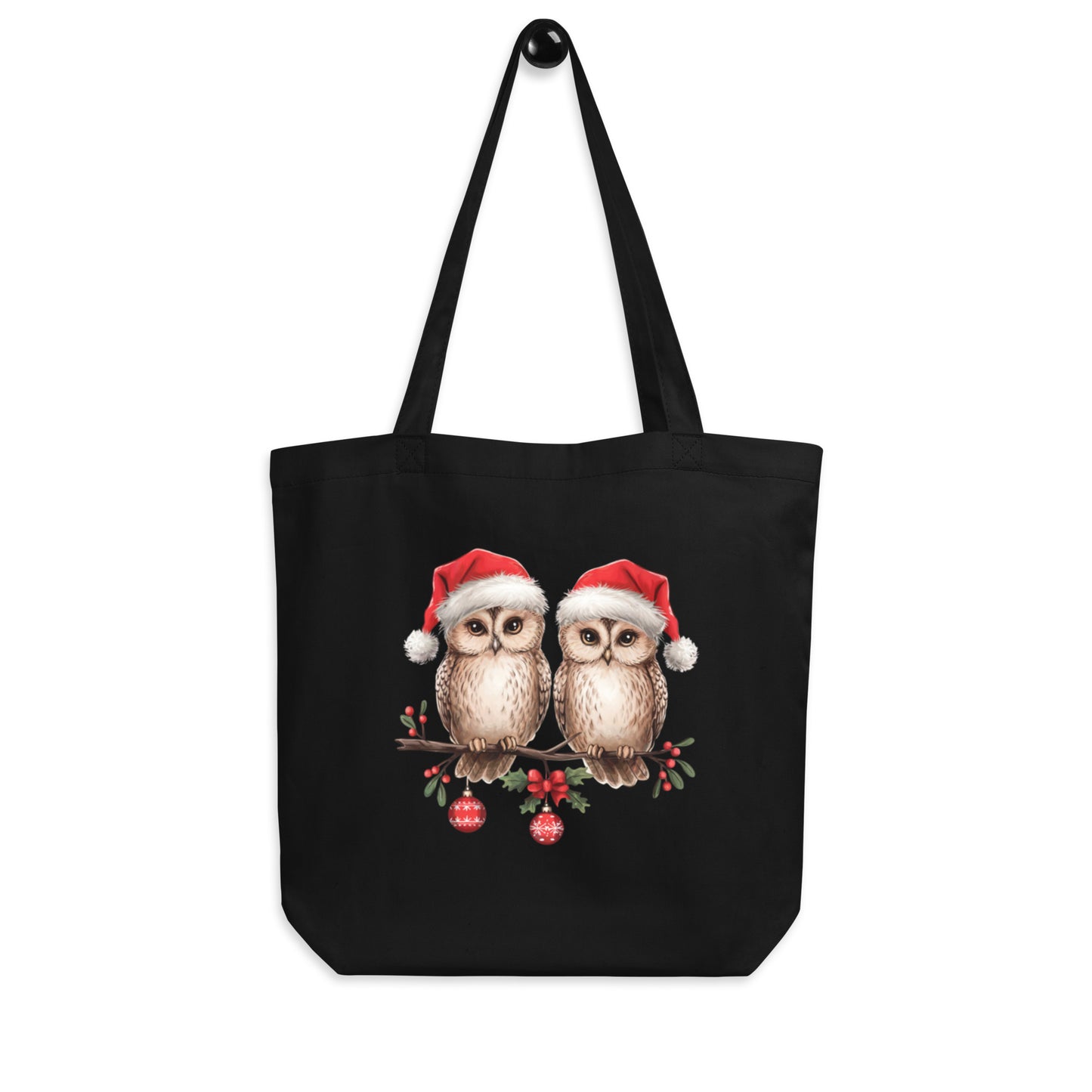 Large Organic Tote Bag: Owl Themed Eco-Friendly, Spacious, and Perfect for Everyday Use Black Dudeily