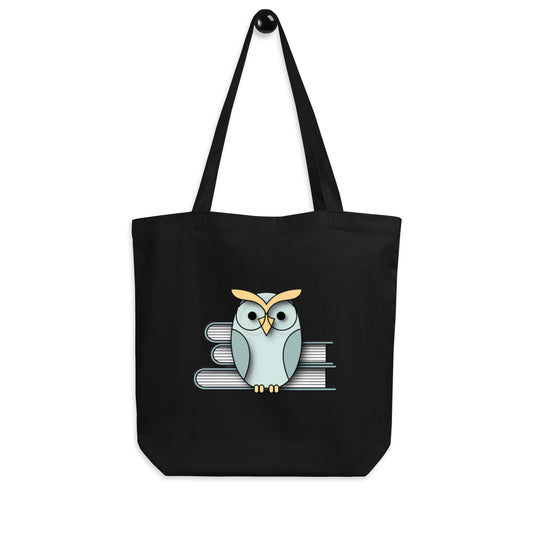 Eco Tote Bag: Sustainable Style for Owl Lovers Black Dudeily