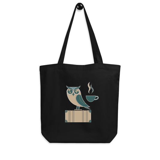Eco Tote Bag: Sustainable and Stylish for Owl Lovers Black Dudeily