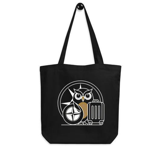 Eco Tote Bag: Sustainable and Stylish for Owl Lovers Black Dudeily