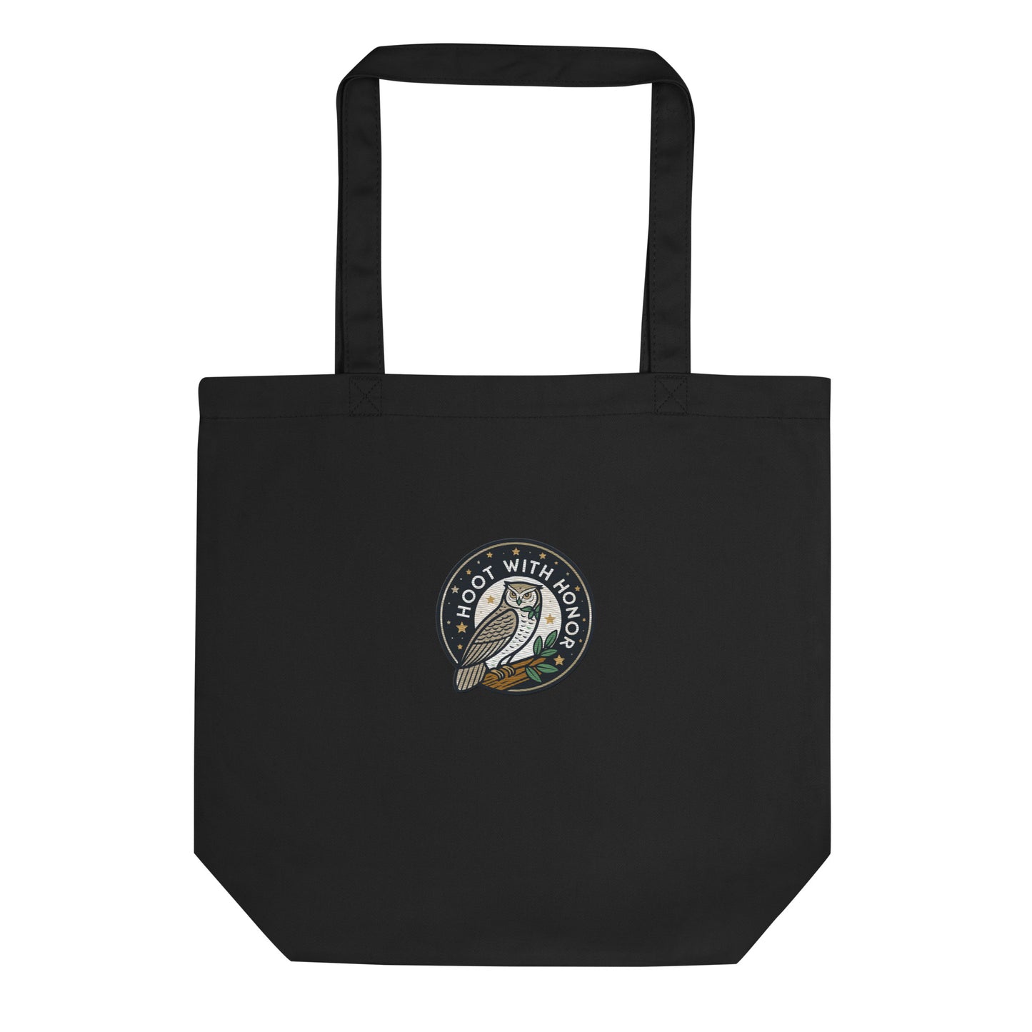 Embroidered Eco Tote Bag – Hoot With Honor | Owl-Themed Sustainable Fashion USA by Dudeily Dudeily