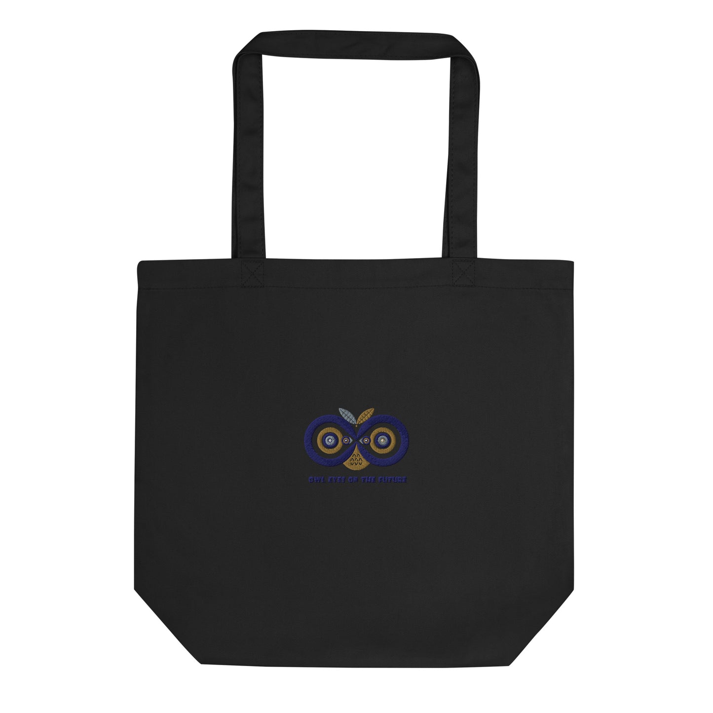 Eco Tote Bag: Owl Eyes on the Future | Embroidered Owl-Themed Sustainable Fashion USA by Dudeilyo Tote Bag Dudeily
