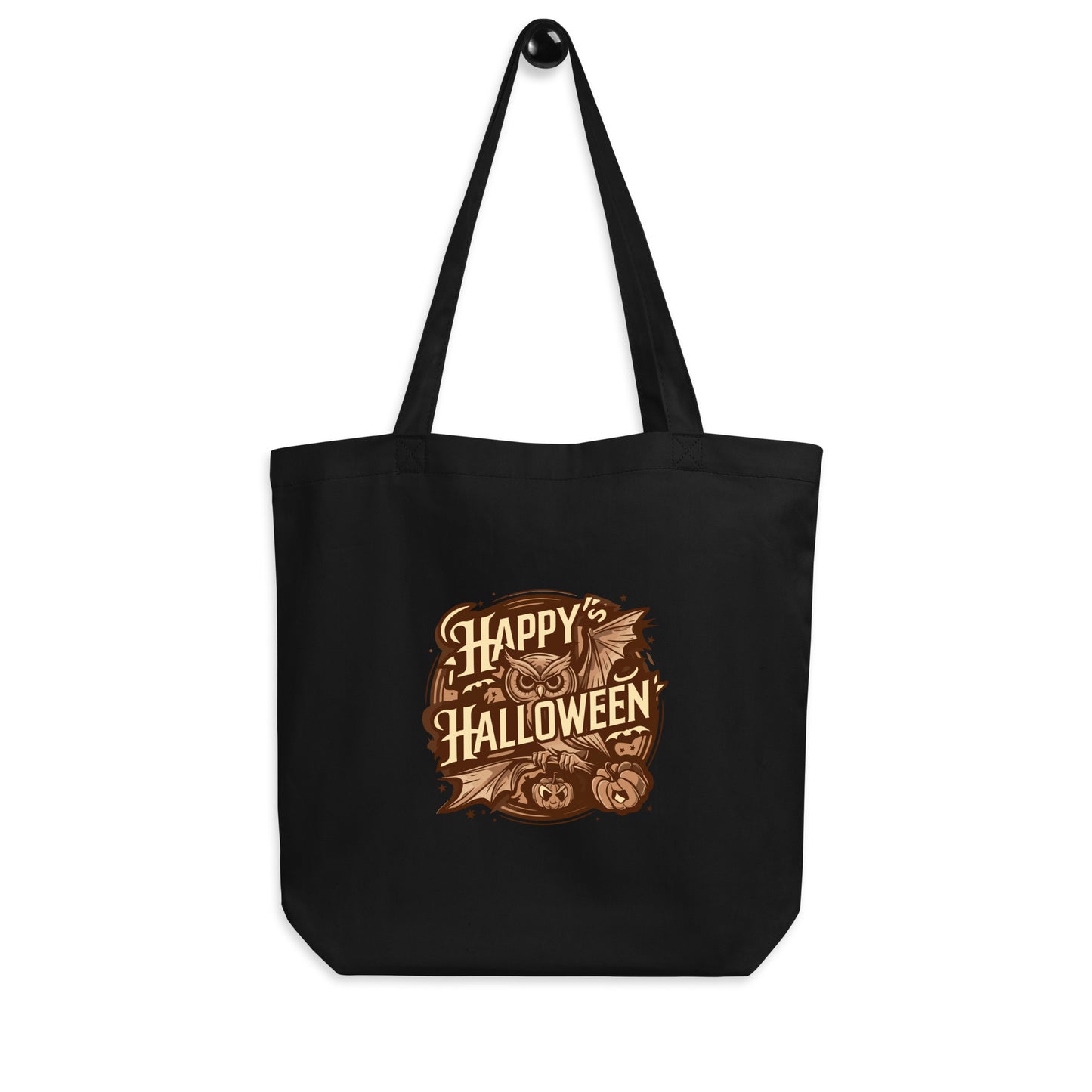 Eco Tote Bag: Halloween Owl Sustainable & Eco-Friendly Style USA Black Dudeily