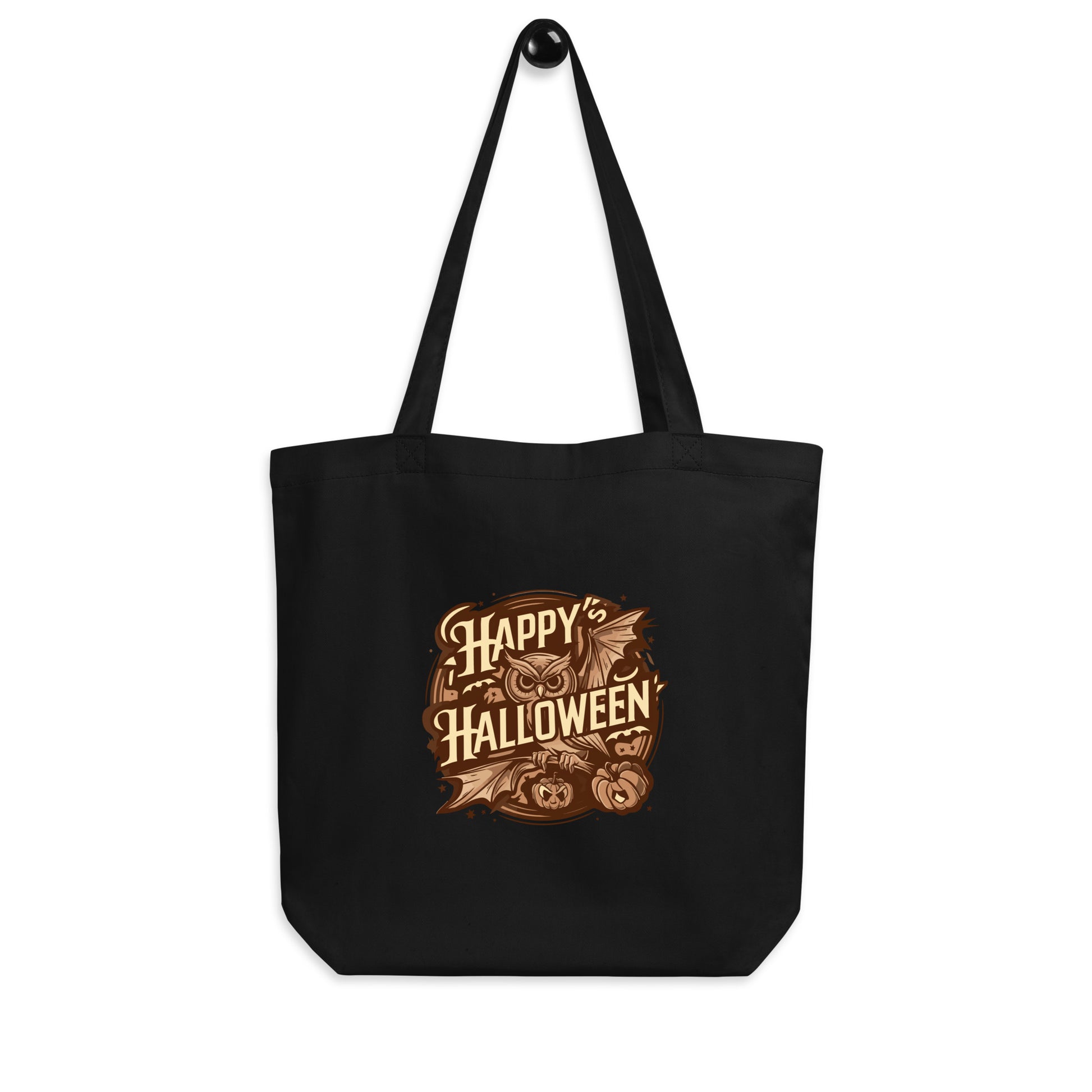Eco Tote Bag: Halloween Owl Sustainable & Eco-Friendly Style USA Black Dudeily
