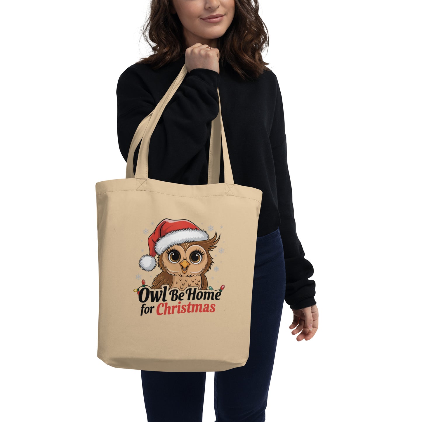 Large Organic Tote Bag: Owl themed Stylish, Sustainable, and Perfect for Every Day Dudeily