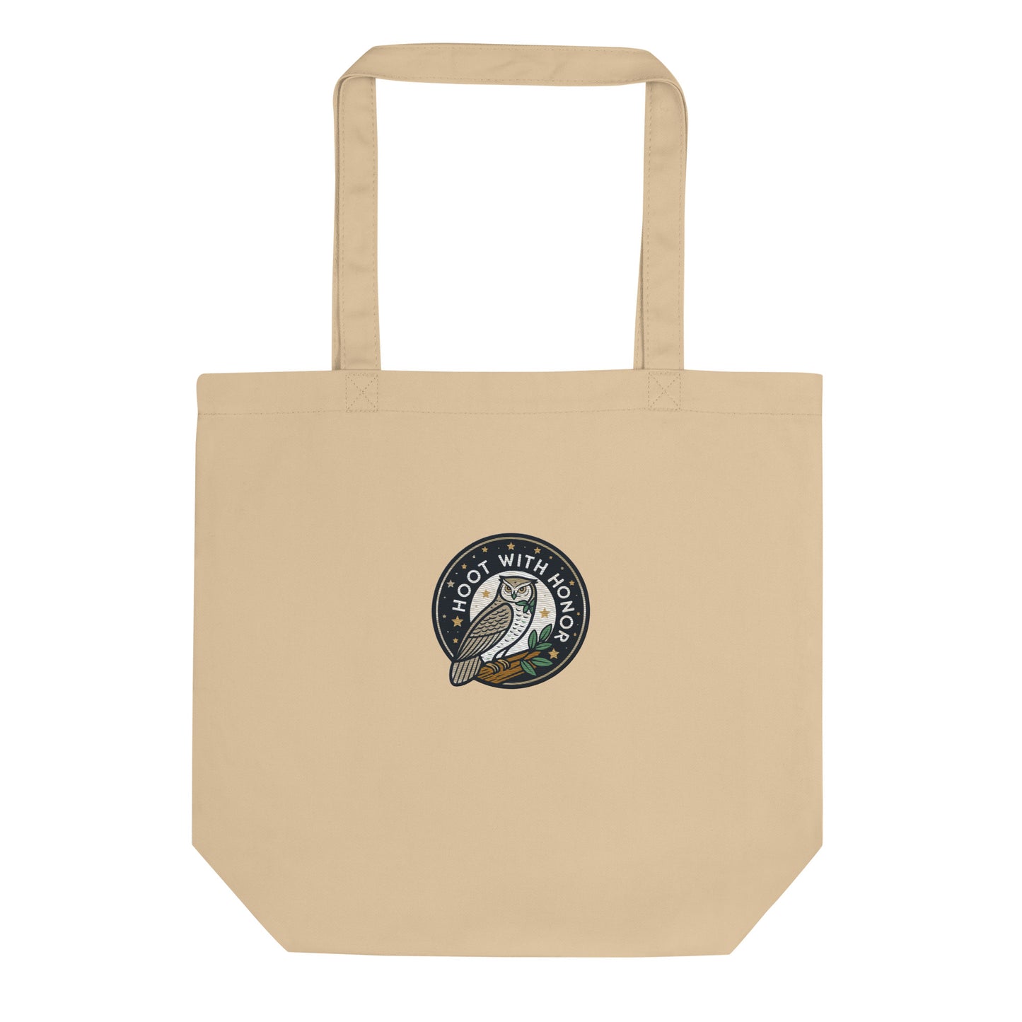 Embroidered Eco Tote Bag – Hoot With Honor | Owl-Themed Sustainable Fashion USA by Dudeily Dudeily