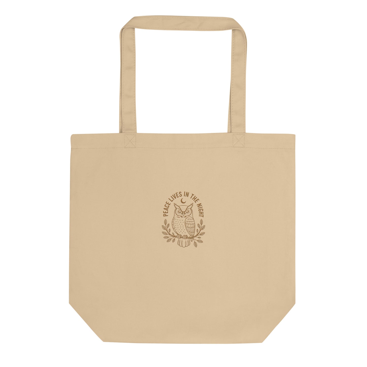 Owl Eco Tote Bag – 'Peace Lives in the Night' in Fall | Sustainable Fashion USA Dudeily