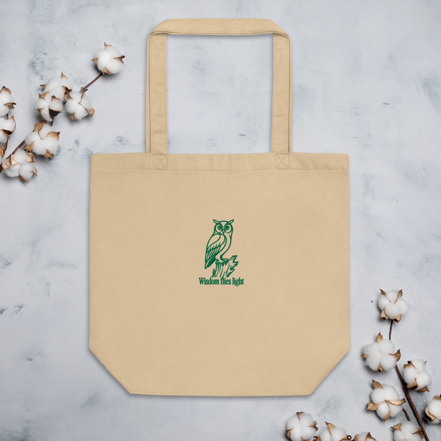 Owl Eco Tote Bag – 'Wisdom Flies Light' in Fall | Sustainable Fashion USA Dudeily