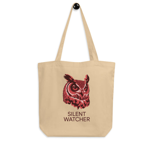 Eco Tote Bag: 'Silent Watcher' in Fall | Sustainable Owl Fashion USA Oyster Dudeily