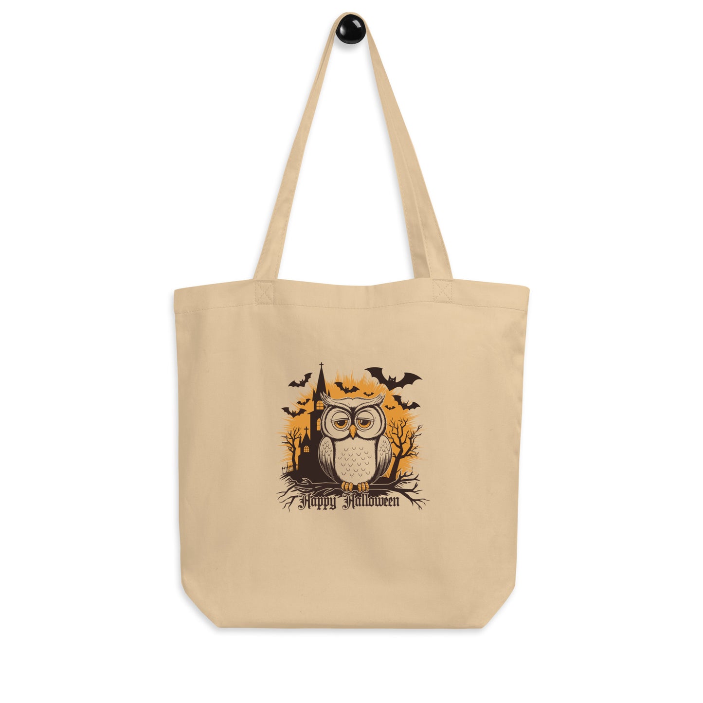 Eco Tote Bag: Halloween Owl Sustainable & Eco-Friendly Style USA Oyster Dudeily
