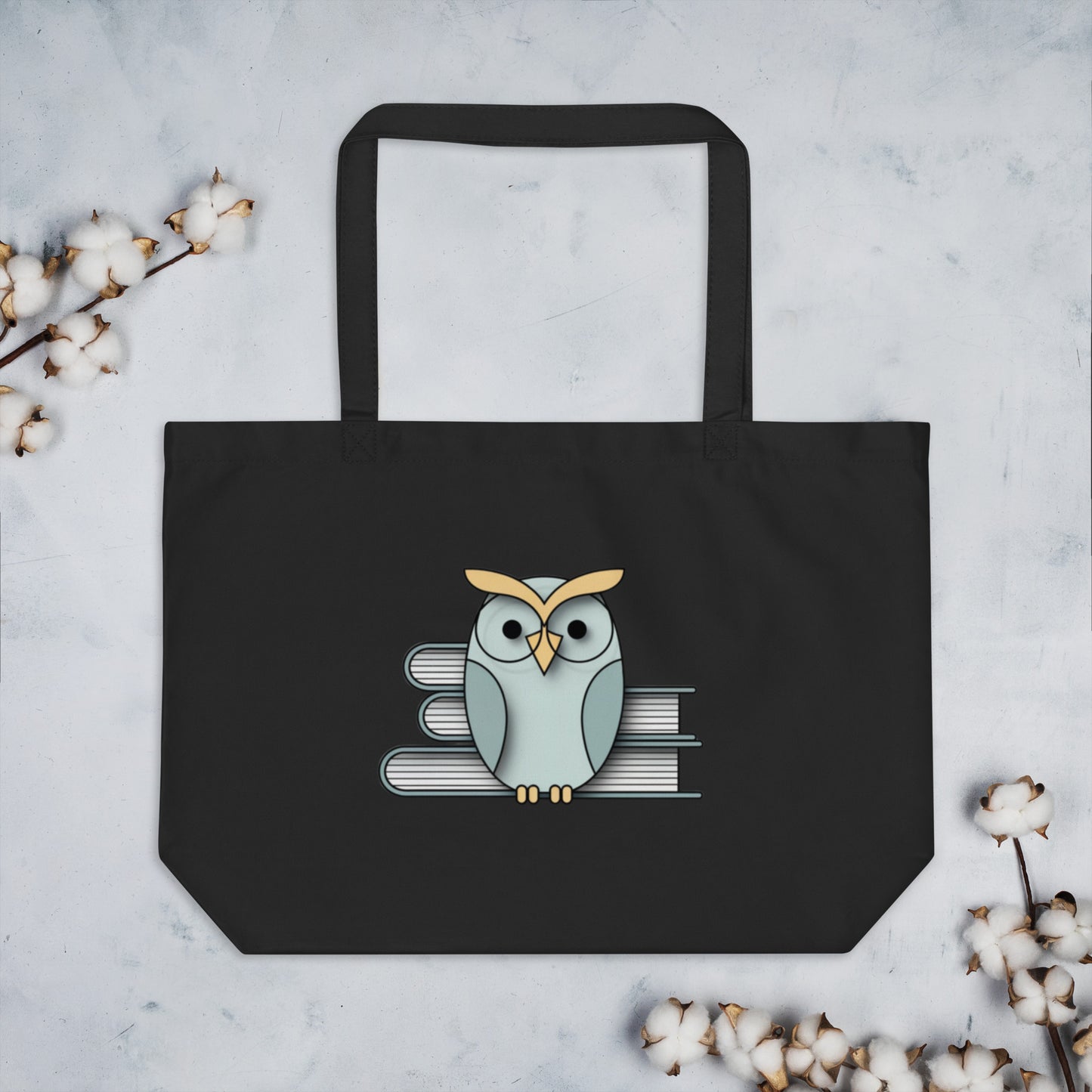 Large Organic Tote Bag: Spacious and Eco-Friendly for Owl Lovers Dudeily