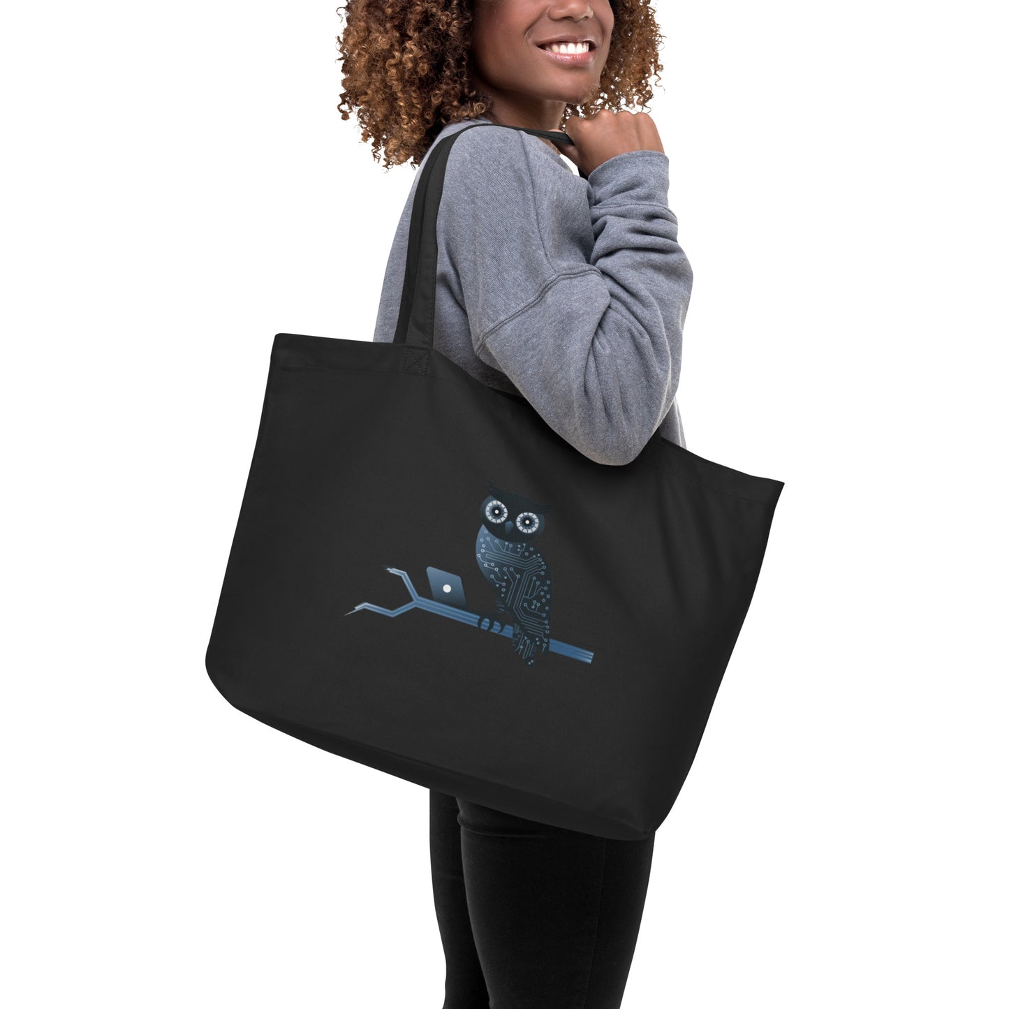 Large Organic Tote Bag: Eco-Friendly and Practical for Owl Lovers Dudeily