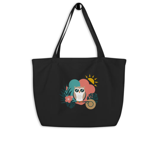 Large Organic Tote Bag: Eco-Friendly and Spacious for Owl Lovers Dudeily