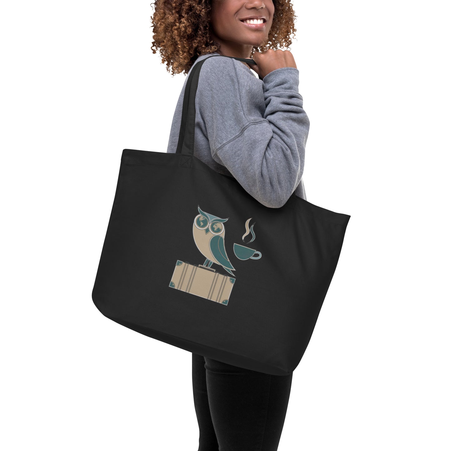 Large Organic Tote Bag: Eco-Conscious, Versatile, and Perfect for Owl Lovers Dudeily