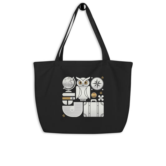 Large Organic Tote Bag: Spacious, Eco-Friendly, and Perfect for Owl Lovers Dudeily
