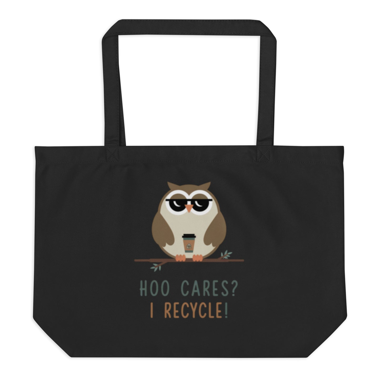 Large Organic Tote Bag | Sustainable & Spacious for Owl Lover Dudeily