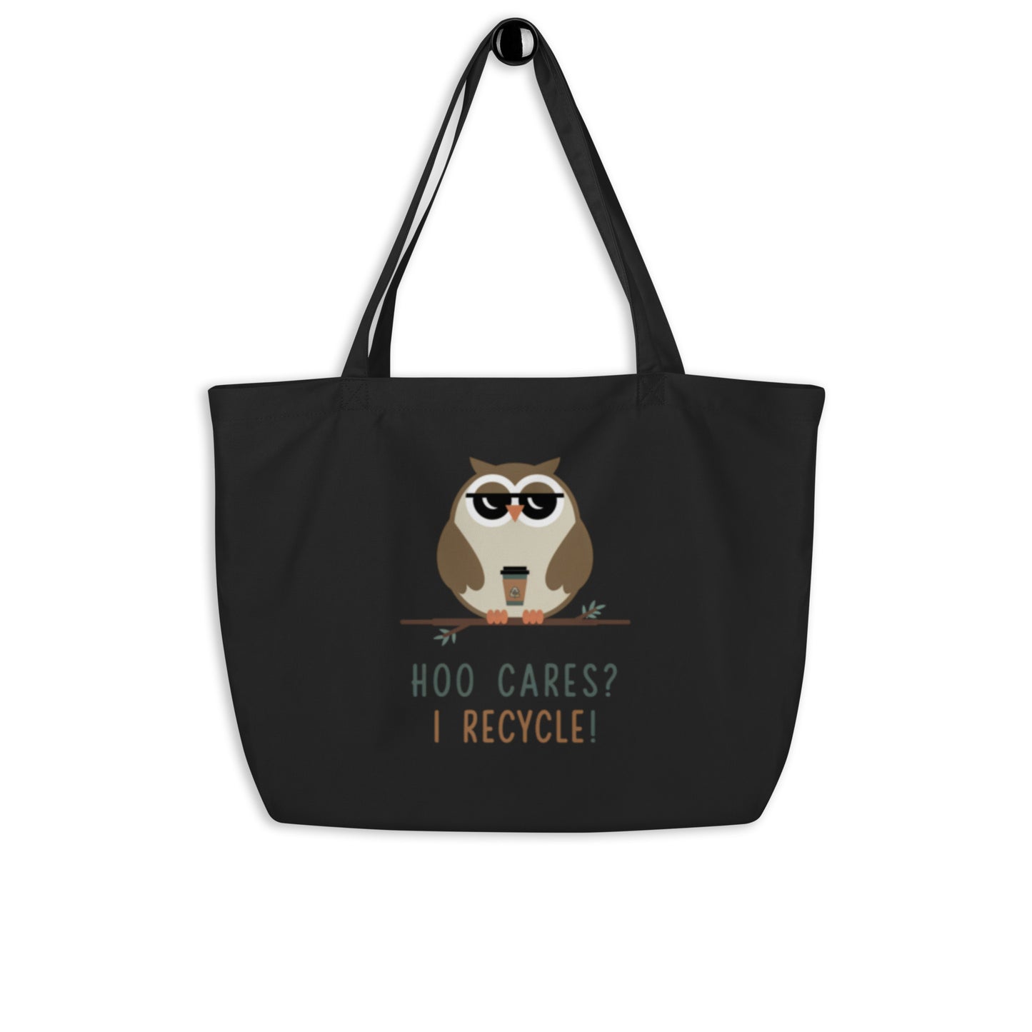 Large Organic Tote Bag | Sustainable & Spacious for Owl Lover Dudeily