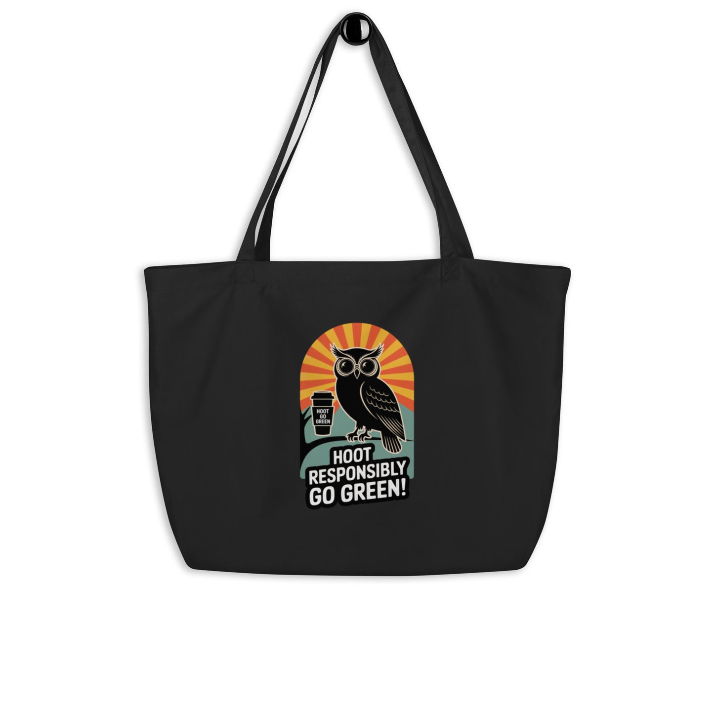 Large Organic Tote Bag | Owl Themed Sustainable & Spacious Dudeily