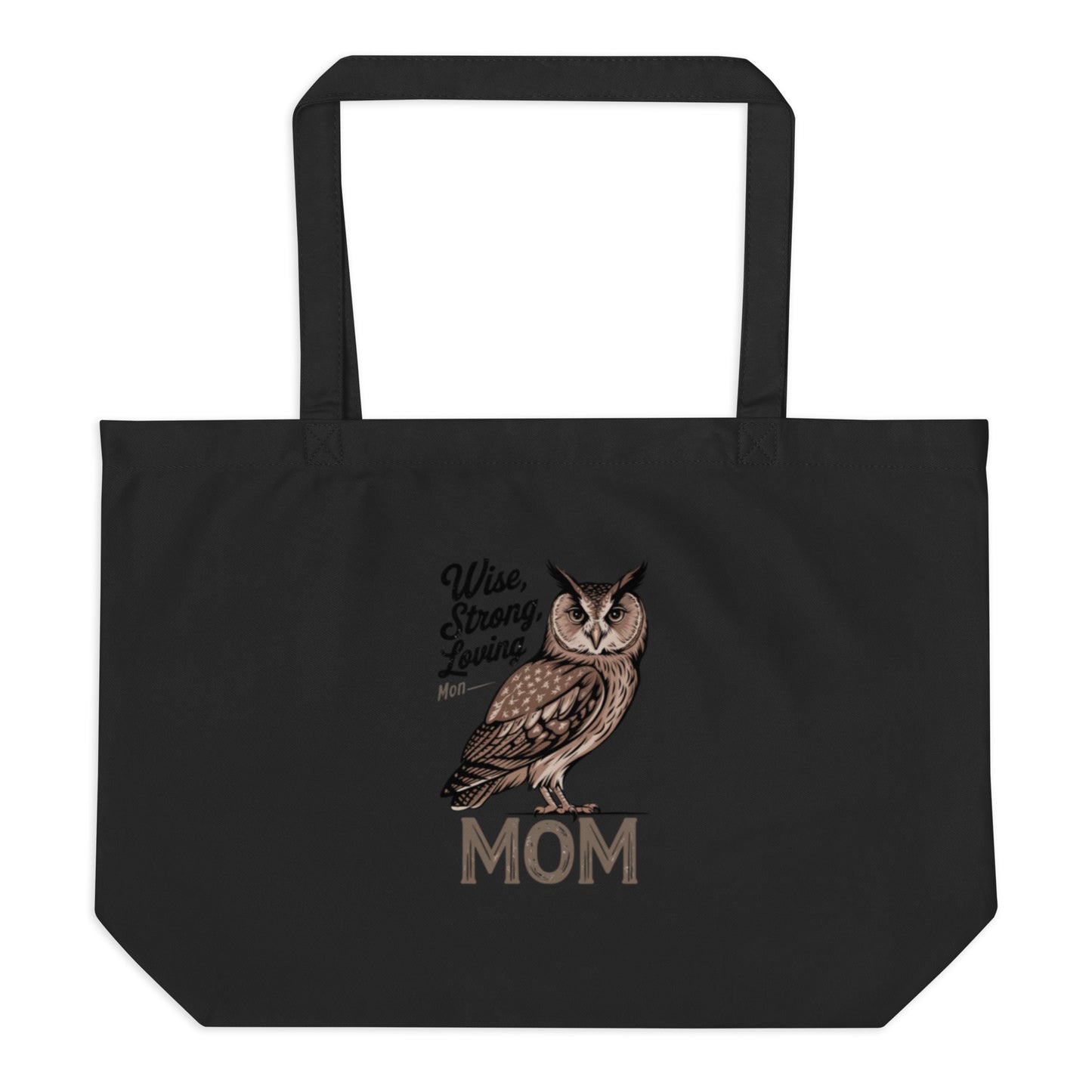 Large Organic Tote Bag – Owl Themed Eco-Friendly Cotton Bag for Nature Lovers Dudeily