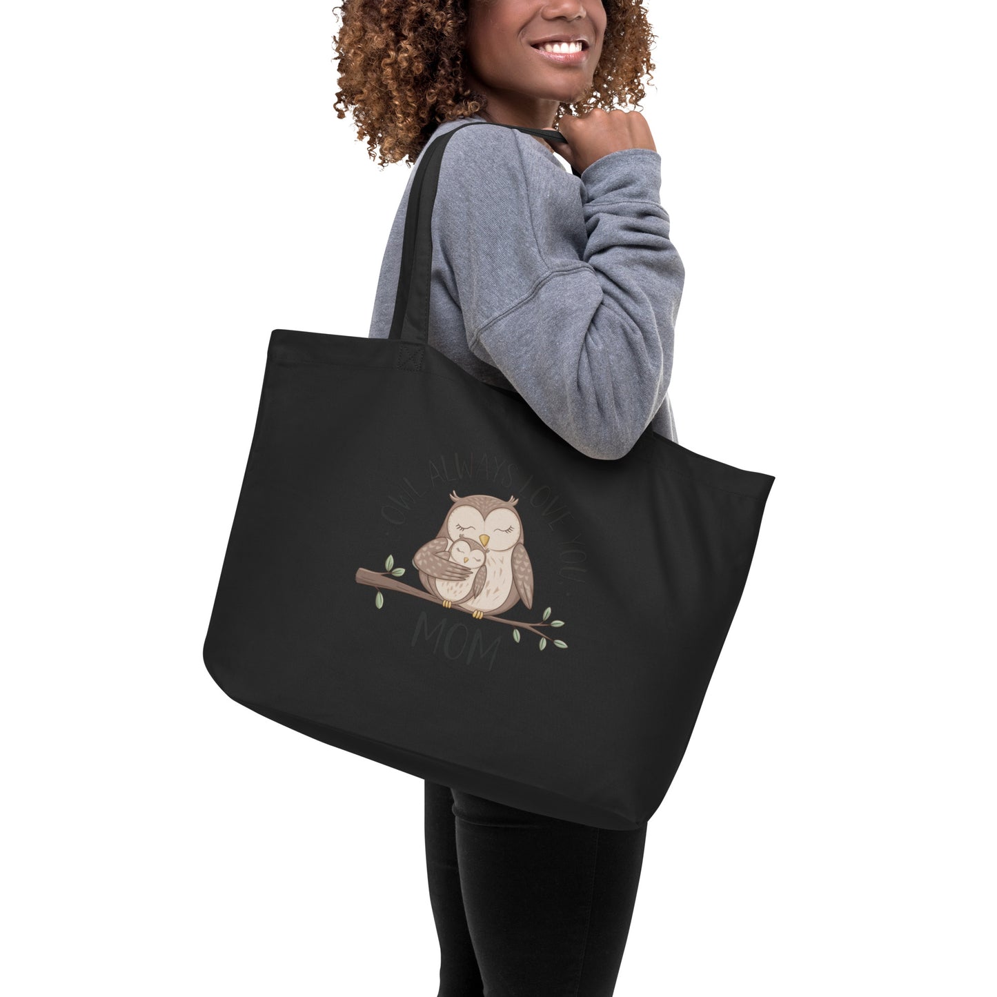 Large Organic Tote Bag – OwlCarry Sustainable Fashion for Family Day Dudeily
