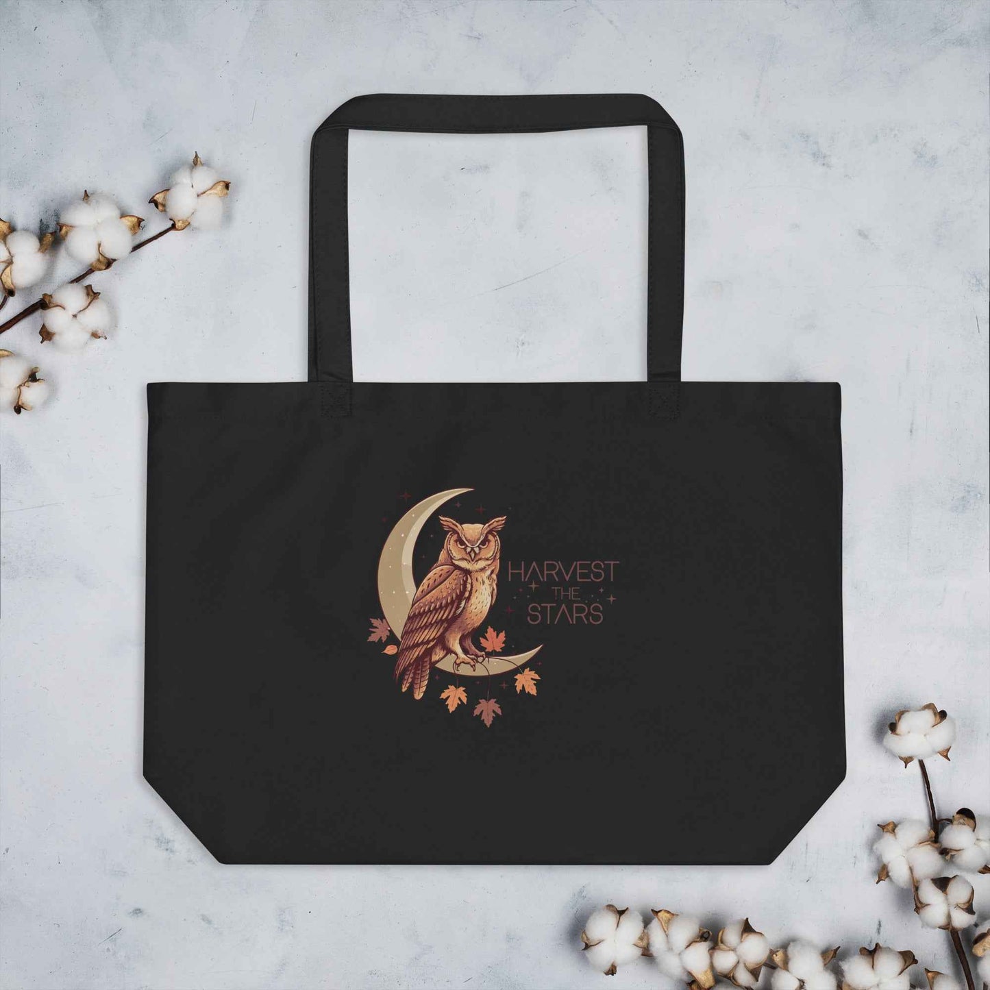 Large Organic Tote Bag: Owl Themed Eco-Friendly, Spacious, and Built to Last Dudeily