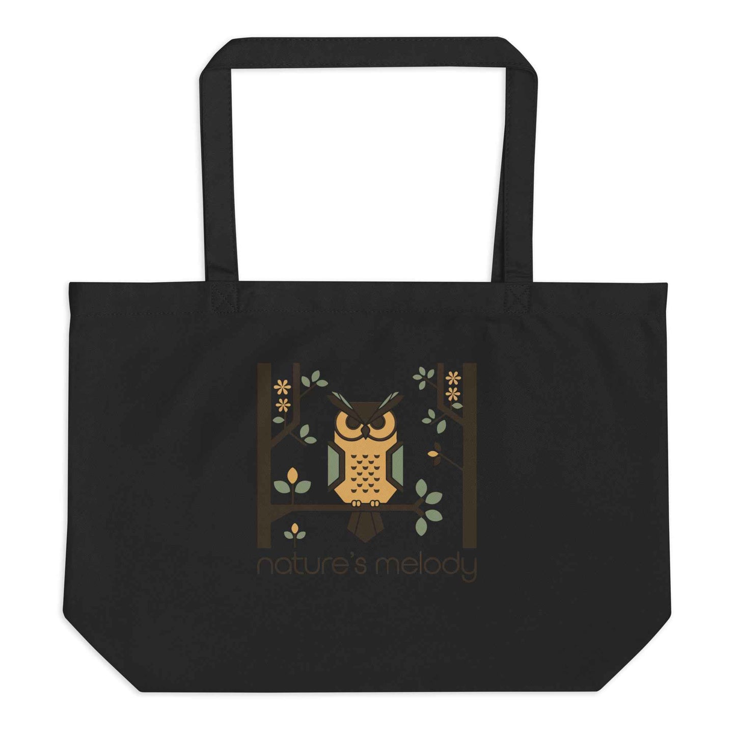 Large Organic Tote Bag: Owl Themed Spacious, Durable, and Eco-Friendly Dudeily