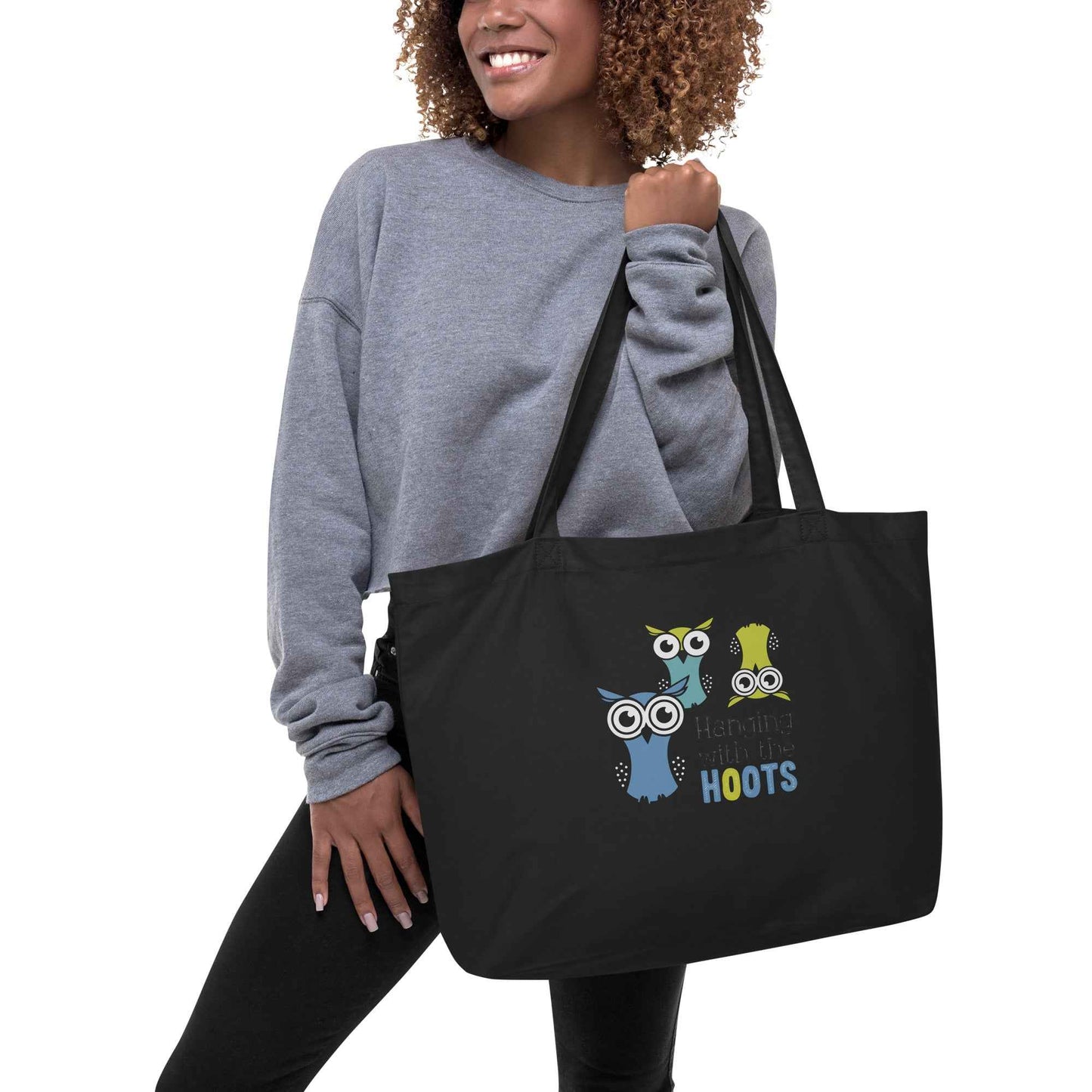 Large Organic Tote Bag: Owl Themed Spacious, Durable, and Eco-Friendly for All Your Essentials Dudeily