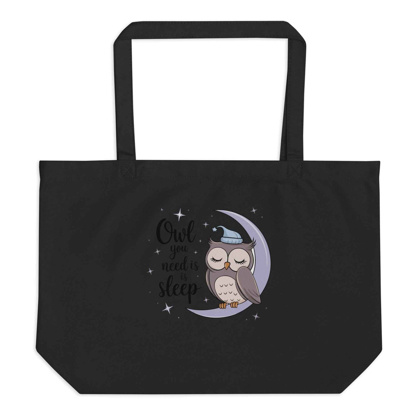 Large Organic Tote Bag: Owl Themed Eco-Friendly, Spacious, and Durable for Every Day Dudeily