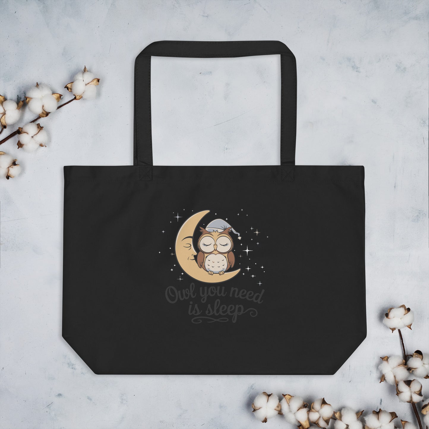 Large Organic Tote Bag: Owl Themed Spacious, Durable, and Eco-Friendly for Your Daily Essentials Dudeily