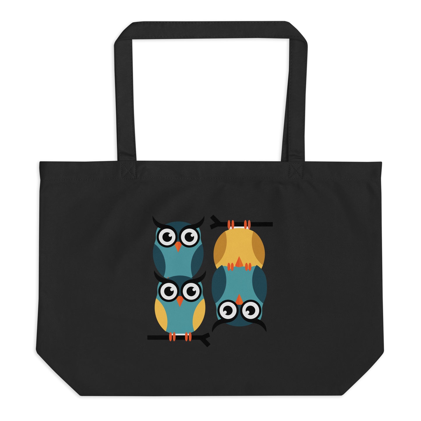 Large Organic Tote Bag: Owl Themed Eco-Friendly, Spacious, and Built for Durability Dudeily