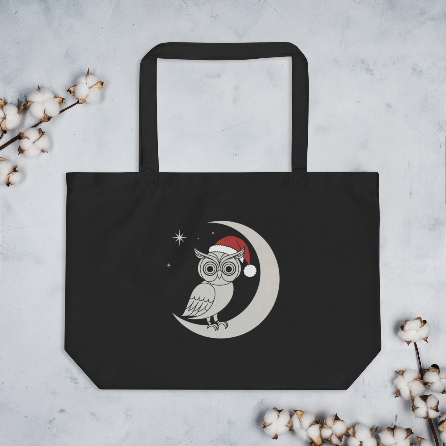 Large Organic Tote Bag - Owl Themed Eco-Friendly & Spacious Design Dudeily