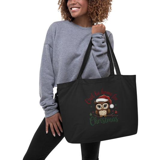 Large Organic Tote Bag: Owl Themed Spacious, Durable, and Eco-Friendly for Everyday Use Dudeily