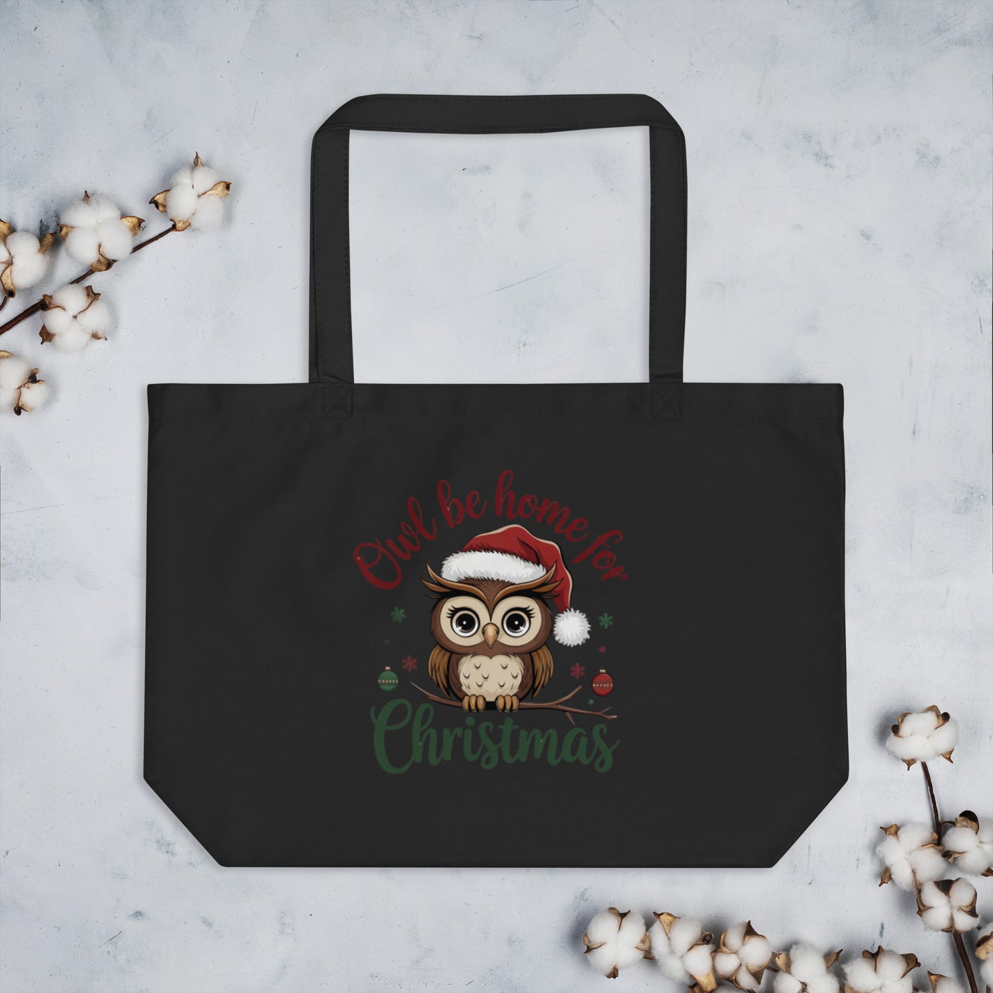 Large Organic Tote Bag: Owl Themed Spacious, Durable, and Eco-Friendly for Everyday Use Dudeily