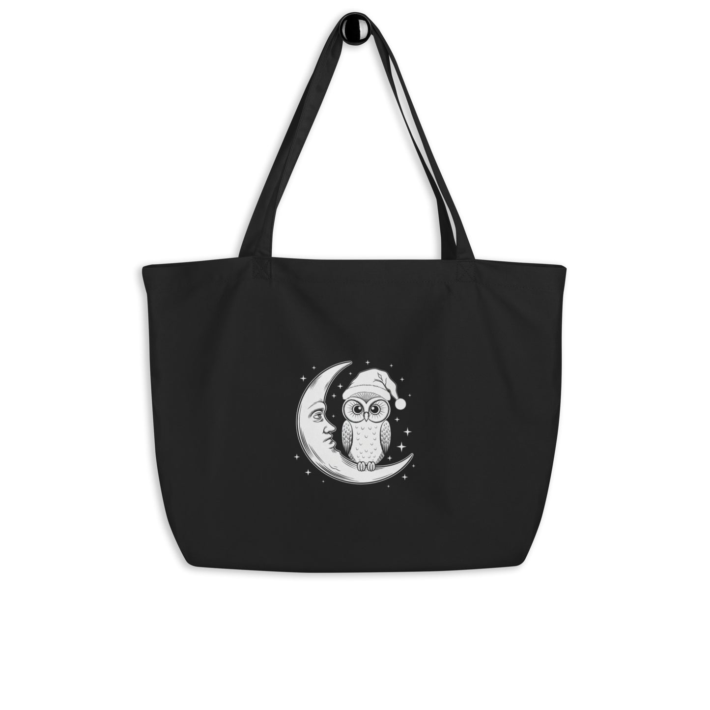 Large Organic Tote Bag: Owl Themed Spacious, Durable, and Eco-Friendly for Everyday Use Default Title Dudeily