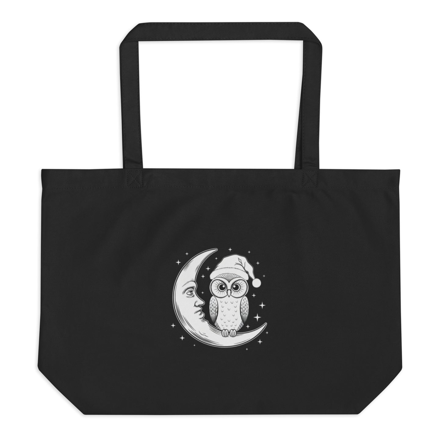Large Organic Tote Bag: Owl Themed Spacious, Durable, and Eco-Friendly for Everyday Use Dudeily