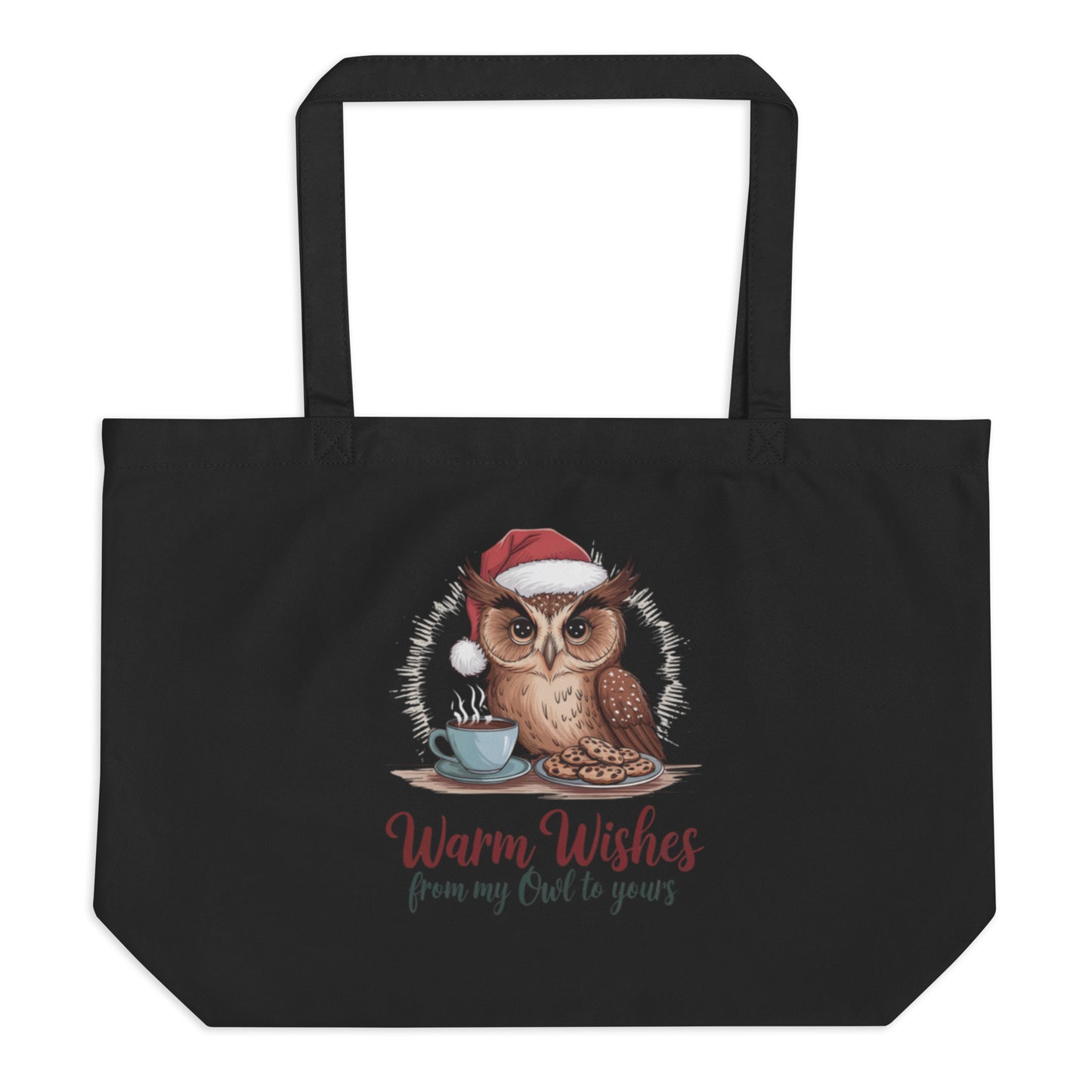 Large Organic Tote Bag: Owl Themed Spacious, Durable, and Eco-Friendly for Everyday Use Dudeily