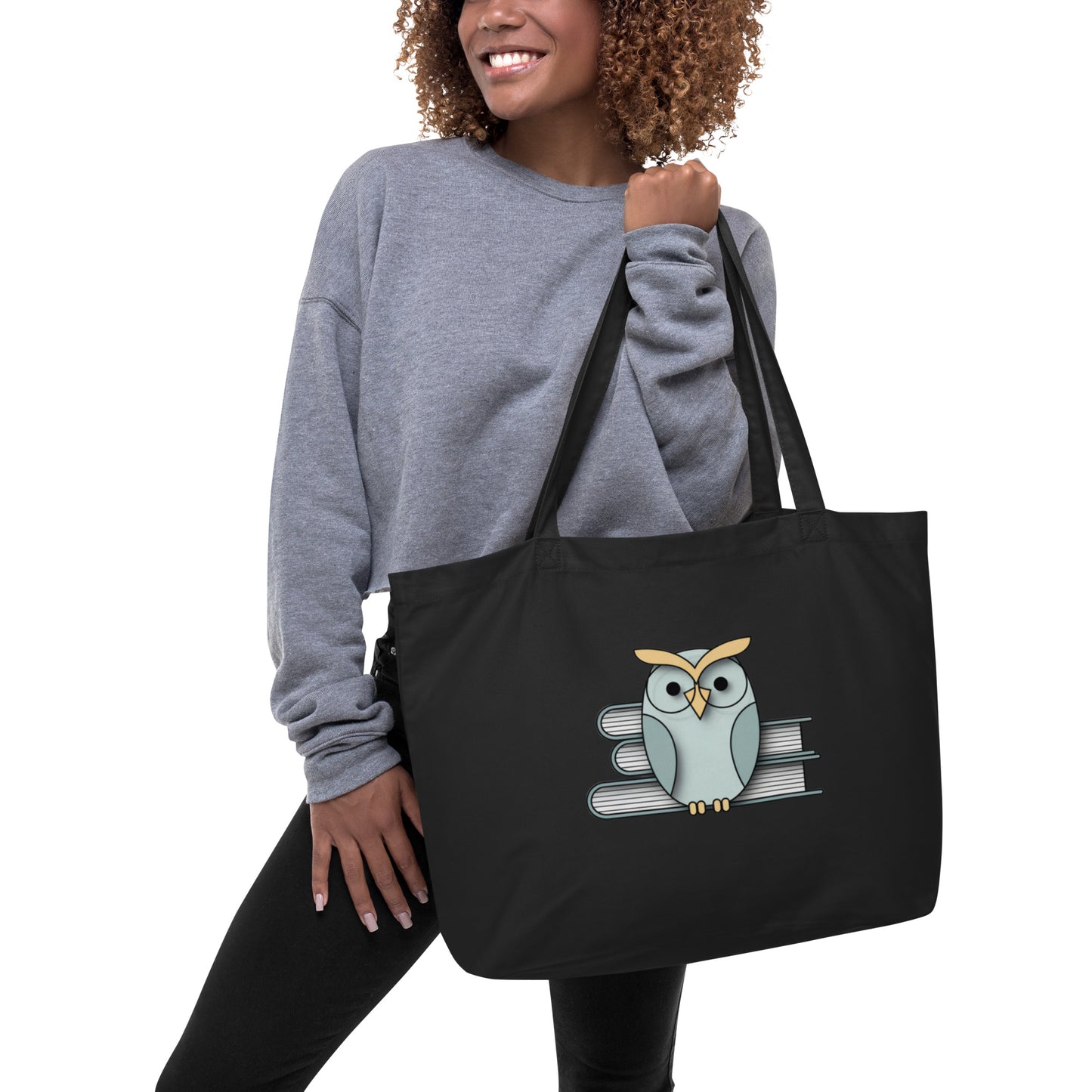 Large Organic Tote Bag: Spacious and Eco-Friendly for Owl Lovers Dudeily