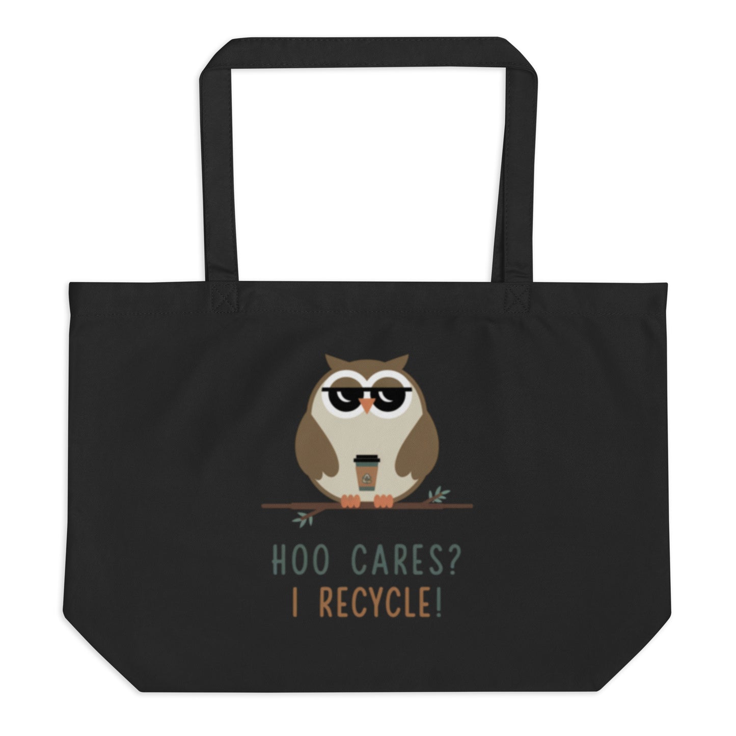 Large Organic Tote Bag | Sustainable & Spacious for Owl Lover Dudeily