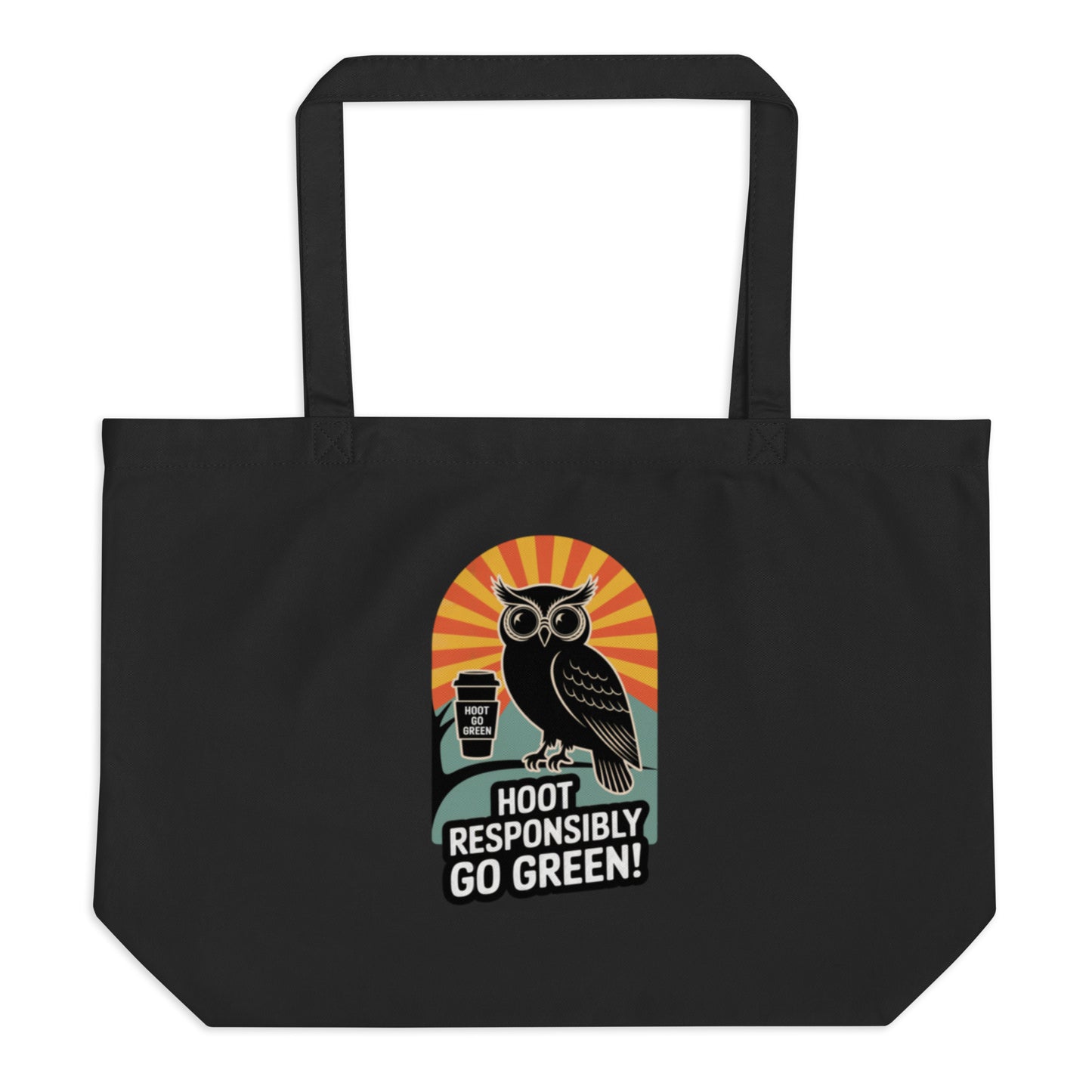 Large Organic Tote Bag | Owl Themed Sustainable & Spacious Dudeily