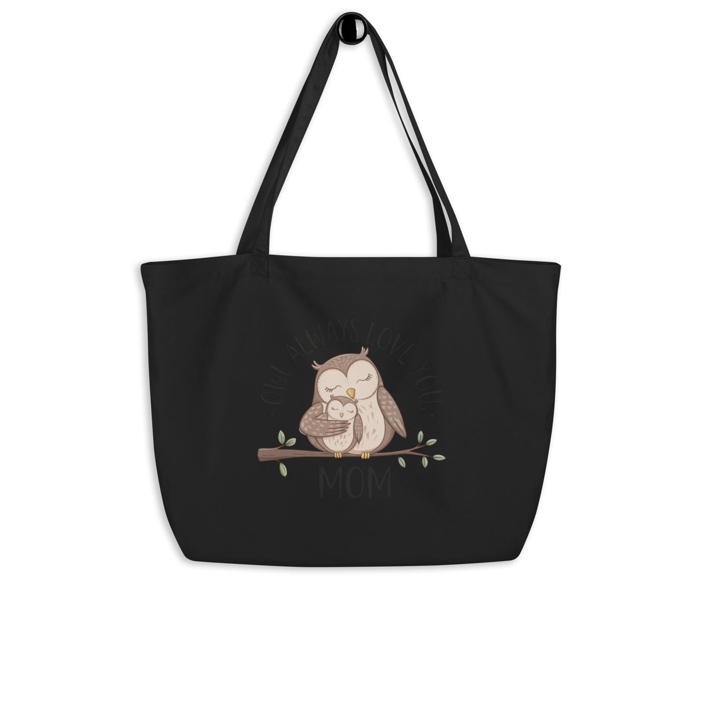 Large Organic Tote Bag – OwlCarry Sustainable Fashion for Family Day Black Dudeily