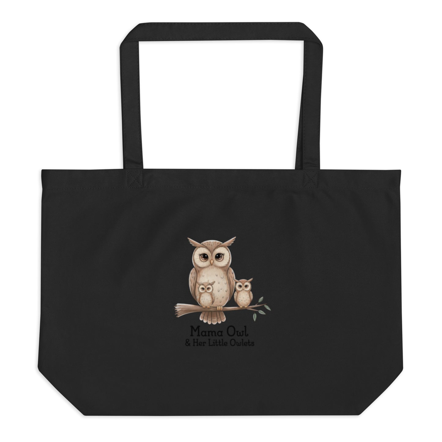 Large Organic Tote Bag – Owl-Themed Eco-Friendly Reusable Shopping Bag Dudeily