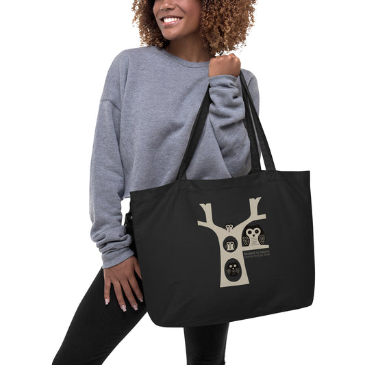 Large Organic Tote Bag – OwlCarry Sustainable Fashion Essential for Family Day Dudeily