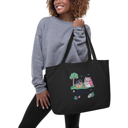 Large Organic Tote Bag – OwlCarry Sustainable Fashion Essential for Family Day Dudeily