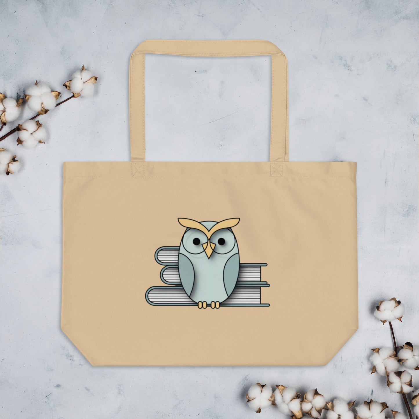 Large Organic Tote Bag: Spacious and Eco-Friendly for Owl Lovers Dudeily